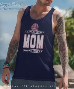 Vintage Illinois State University Mom Tank Top Racerback