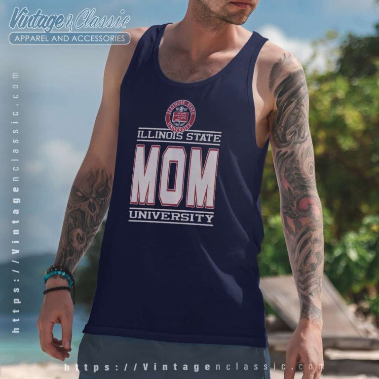 Vintage Illinois State University Mom Tank Top Racerback Vintage Illinois State University Mom Tank Top Racerback