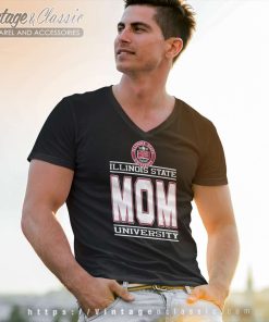Vintage Illinois State University Mom V Neck TShirt