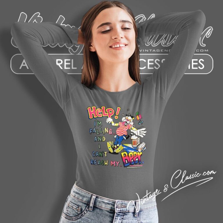 Vintage Im Falling And I Cant Reach My Beer Funny Long Sleeve Tee Vintage Im Falling And I Cant Reach My Beer Funny Long Sleeve Tee