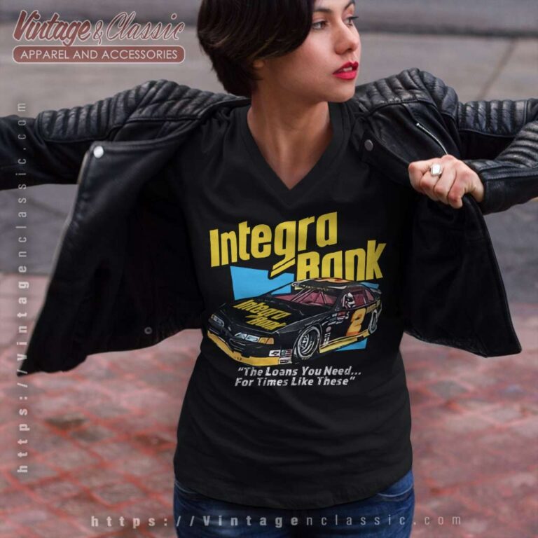 Vintage Integra Bank 2 Nascar V Neck TShirt Vintage Integra Bank 2 Nascar V Neck TShirt