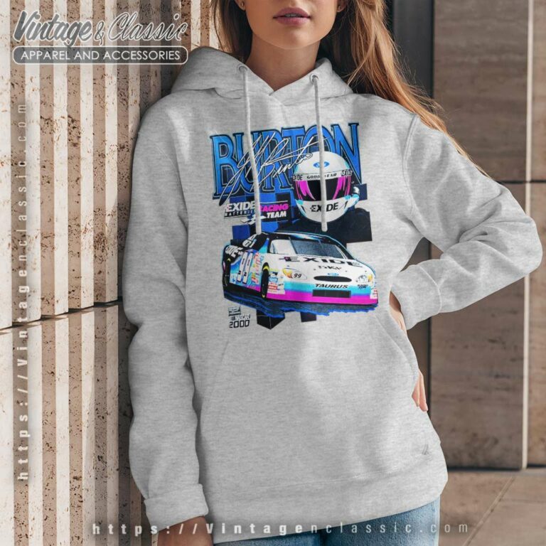 Vintage Jeff Burton Exide Racing Team Nascar Hoodie 1 Vintage Jeff Burton Exide Racing Team Nascar Hoodie 1