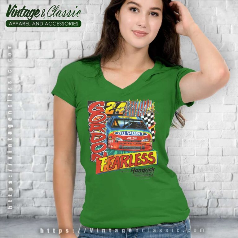 Vintage Jeff Gordon Fearless Dupont Nascar V Neck TShirt Vintage Jeff Gordon Fearless Dupont Nascar V Neck TShirt
