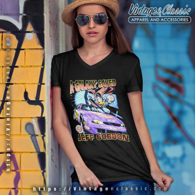 Vintage Jeff Gordon Nascar Superman V Neck TShirt Vintage Jeff Gordon Nascar Superman V Neck TShirt