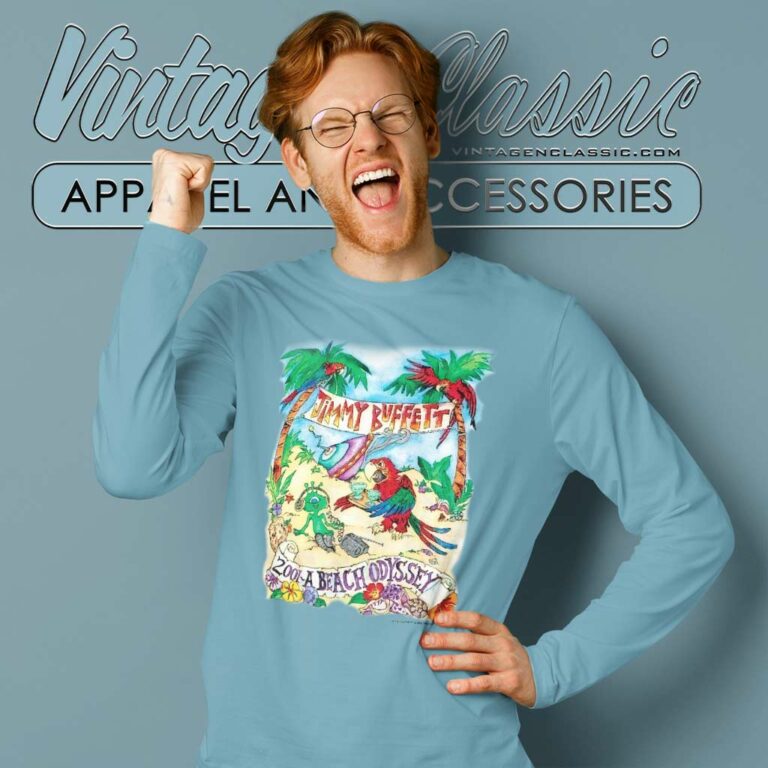 Vintage Jimmy Buffett 2001 A Beach Odyssey Tour Long Sleeve Tee Vintage Jimmy Buffett 2001 A Beach Odyssey Tour Long Sleeve Tee