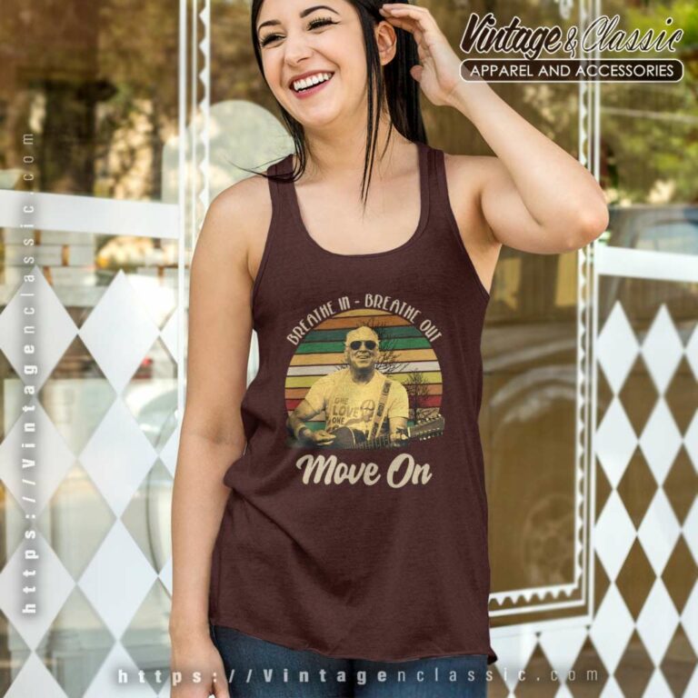 Vintage Jimmy Buffett Breathe In Breathe Out Move On Tank Top Racerback Vintage Jimmy Buffett Breathe In Breathe Out Move On Tank Top Racerback