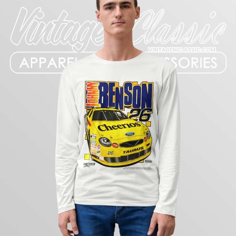 Vintage Johnny Benson 26 Nascar Cheerios Long Sleeve Tee Vintage Johnny Benson 26 Nascar Cheerios Long Sleeve Tee
