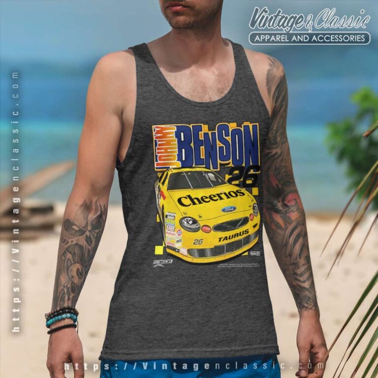 Vintage Johnny Benson 26 Nascar Cheerios Tank Top Racerback Vintage Johnny Benson 26 Nascar Cheerios Tank Top Racerback