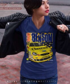 Vintage Johnny Benson 26 Nascar Cheerios V Neck TShirt
