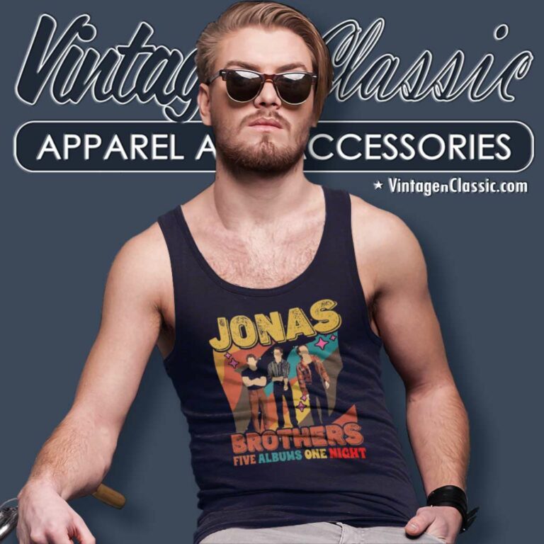Vintage Jonas Brothers Shirt Five Albums One Night Tour Tank Top Racerback Vintage Jonas Brothers Shirt Five Albums One Night Tour Tank Top Racerback