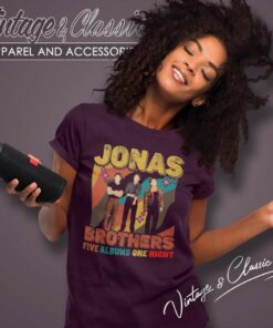 Vintage Jonas Brothers Shirt Five Albums One Night Tour 6 Vintage Jonas Brothers Shirt Five Albums One Night Tour Women TShirt