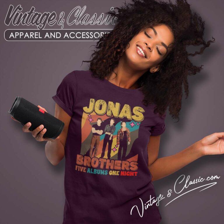 Vintage Jonas Brothers Shirt Five Albums One Night Tour Women TShirt Vintage Jonas Brothers Shirt Five Albums One Night Tour Women TShirt