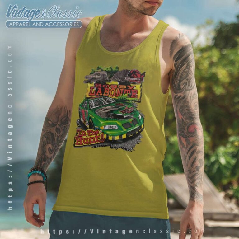 Vintage Jurassic Park Nascar Bobby Labonte Tank Top Racerback Vintage Jurassic Park Nascar Bobby Labonte Tank Top Racerback