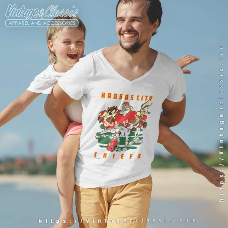 Vintage Kansas City Chiefs Looney Tunes V Neck TShirt Vintage Kansas City Chiefs Looney Tunes V Neck TShirt