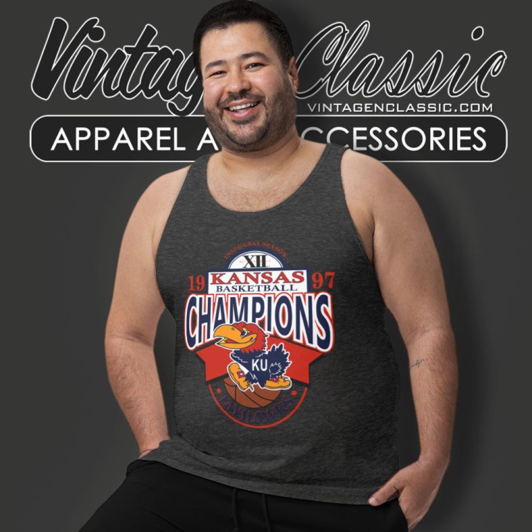 Vintage Kansas University Jayhawks Basketball Champions Tank Top Racerback Vintage Kansas University Jayhawks Basketball Champions Tank Top Racerback