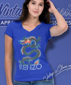 Vintage Kenzo Dragon Shirt 4 Vintage Kenzo Dragon V Neck TShirt