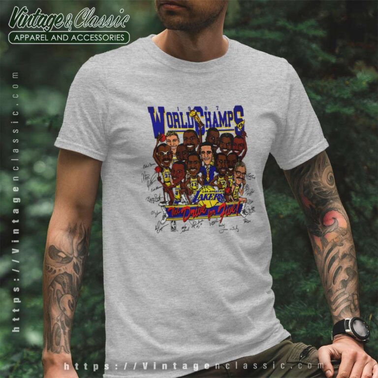 Vintage Lakers 1987 World Champions T Shirt Vintage Lakers 1987 World Champions T Shirt