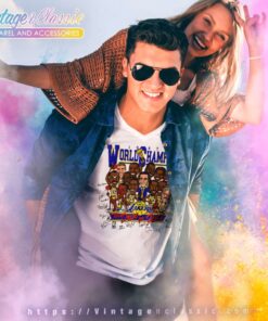 Vintage Lakers 1987 World Champions V Neck TShirt