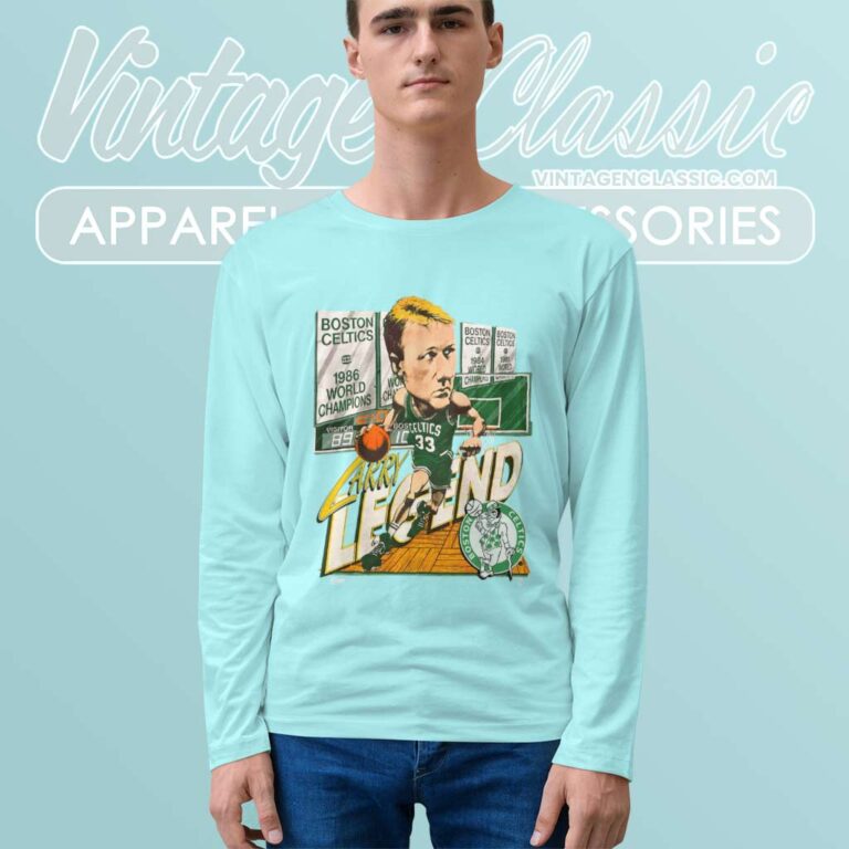 Vintage Larry Bird Salem Boston Celtics Caricature Long Sleeve Tee Vintage Larry Bird Salem Boston Celtics Caricature Long Sleeve Tee