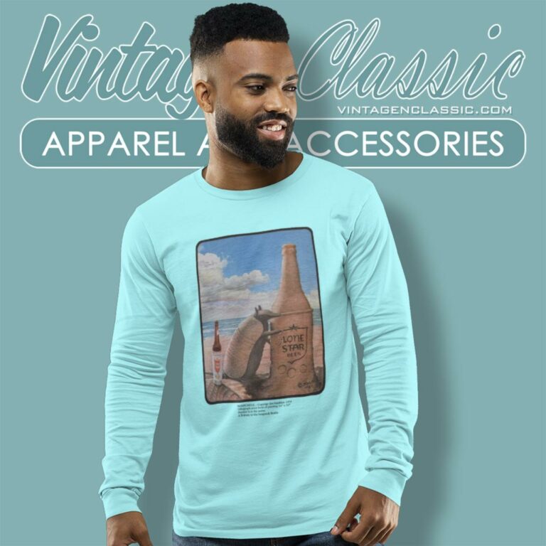 Vintage Lone Star Beer Bottle Armadillo Long Sleeve Tee Vintage Lone Star Beer Bottle Armadillo Long Sleeve Tee