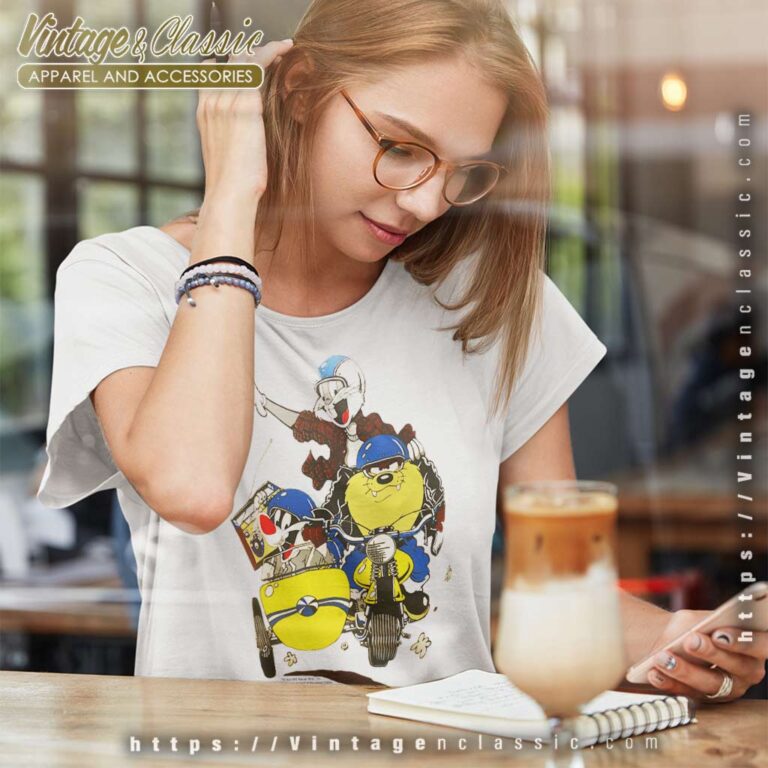 Vintage Looney Tunes Motorcycle Women TShirt Vintage Looney Tunes Motorcycle Women TShirt