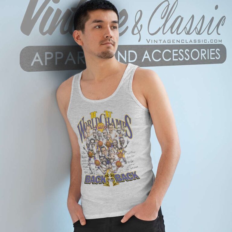 Vintage Los Angeles Lakers Back To Back Tank Top Racerback Vintage Los Angeles Lakers Back To Back Tank Top Racerback