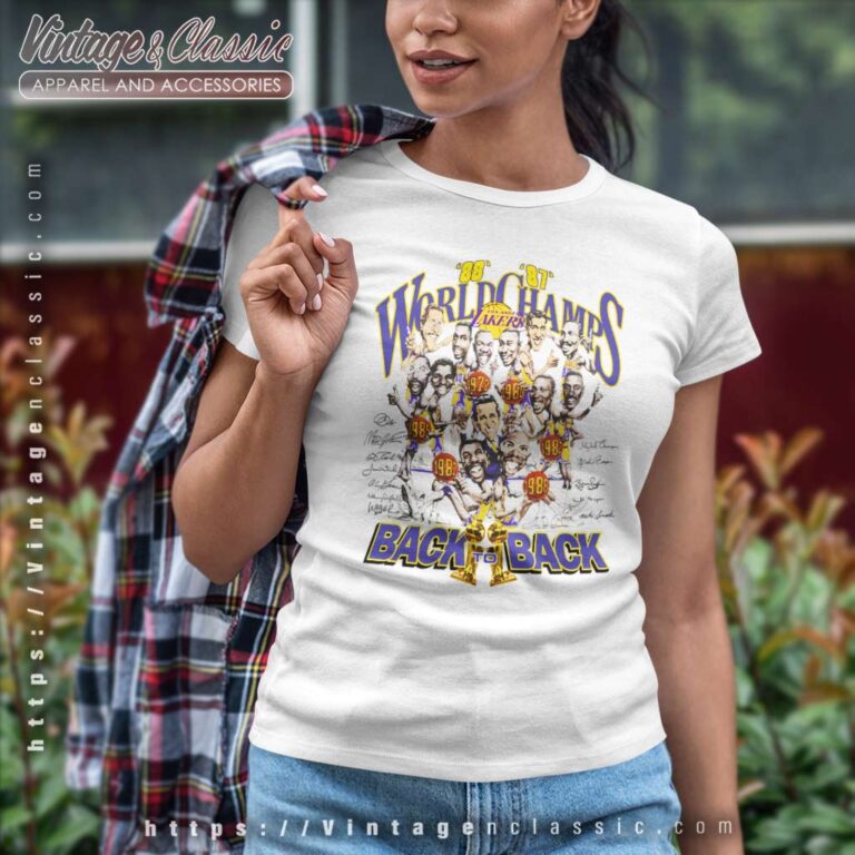 Vintage Los Angeles Lakers Back To Back Women TShirt Vintage Los Angeles Lakers Back To Back Women TShirt