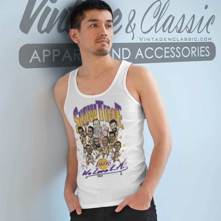 Vintage Los Angeles Lakers Showtime Tank Top Racerback Vintage Los Angeles Lakers Showtime Tank Top Racerback