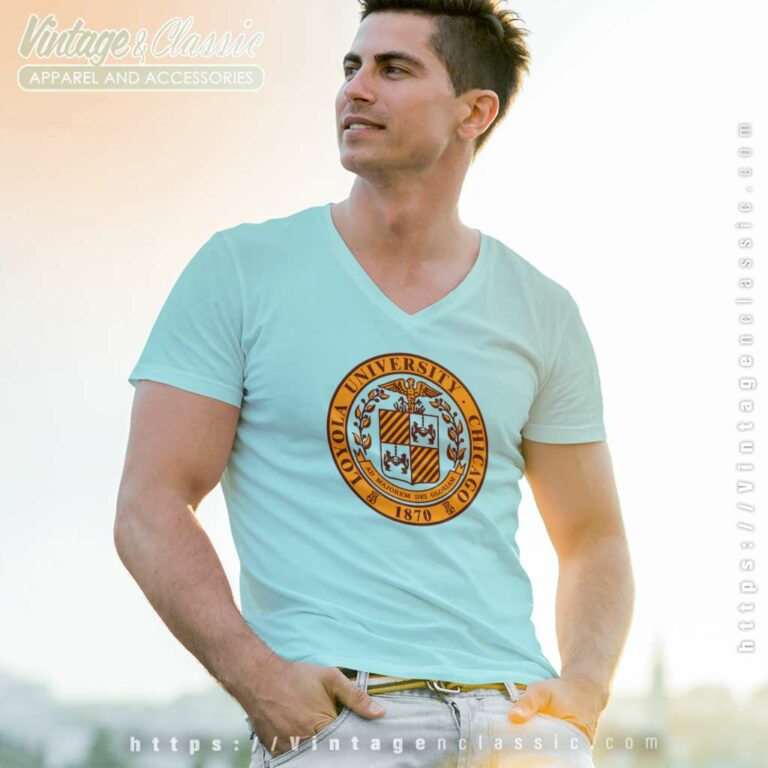 Vintage Loyola University Of Chicago Logo V Neck TShirt Vintage Loyola University Of Chicago Logo V Neck TShirt
