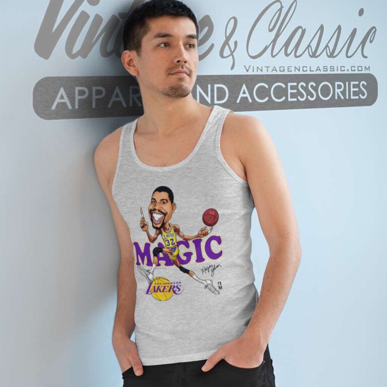 Vintage Magic Johnson Caricature Tank Top Racerback Vintage Magic Johnson Caricature Tank Top Racerback