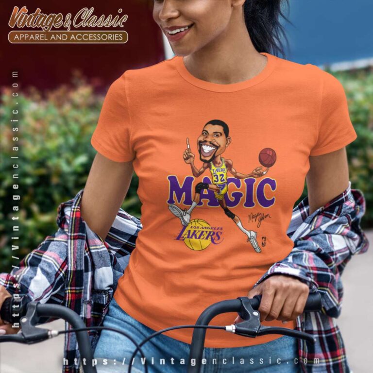 Vintage Magic Johnson Caricature Women TShirt Vintage Magic Johnson Caricature Women TShirt