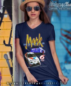 Vintage Mark Martin Valvoline Nascar 6 V Neck TShirt