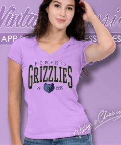 Vintage Memphis Grizzlies Est 1995 V Neck TShirt
