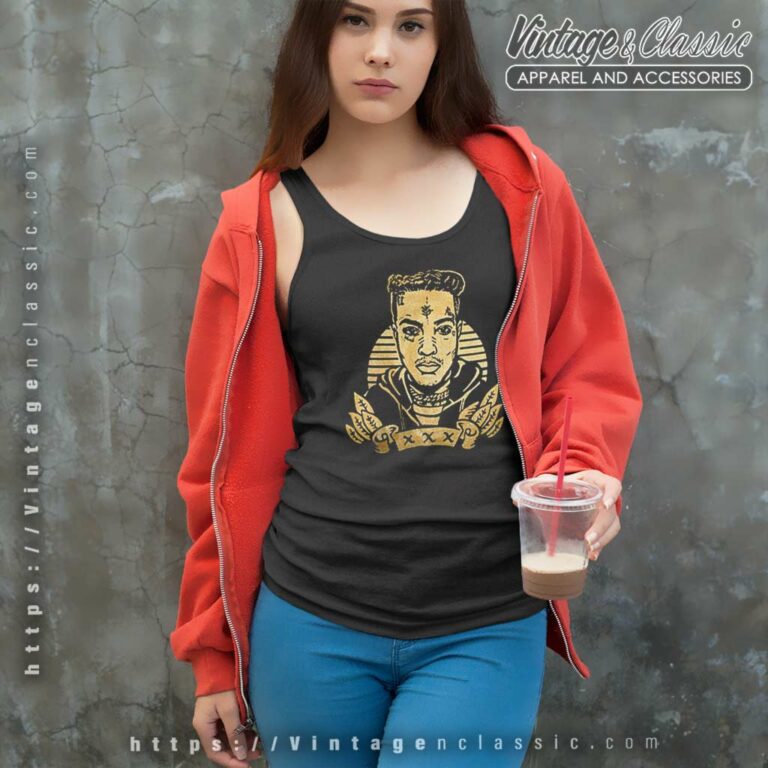 Vintage Metallic Gold Xxxtentacion Tank Top Racerback Vintage Metallic Gold Xxxtentacion Tank Top Racerback