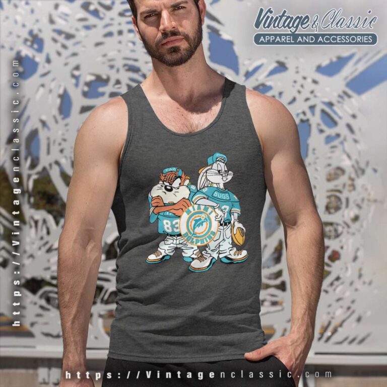Vintage Miami Dolphins Looney Tunes Tank Top Racerback Vintage Miami Dolphins Looney Tunes Tank Top Racerback