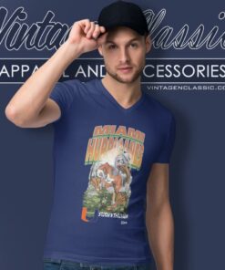 Vintage Miami Hurricanes V Neck TShirt