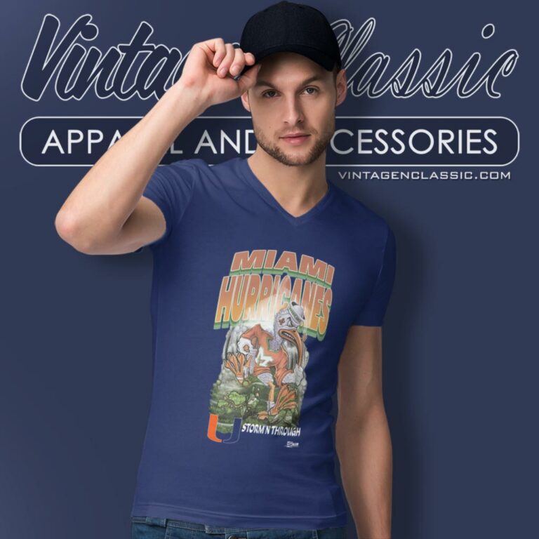 Vintage Miami Hurricanes V Neck TShirt Vintage Miami Hurricanes V Neck TShirt