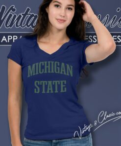 Vintage Michigan State University V Neck TShirt