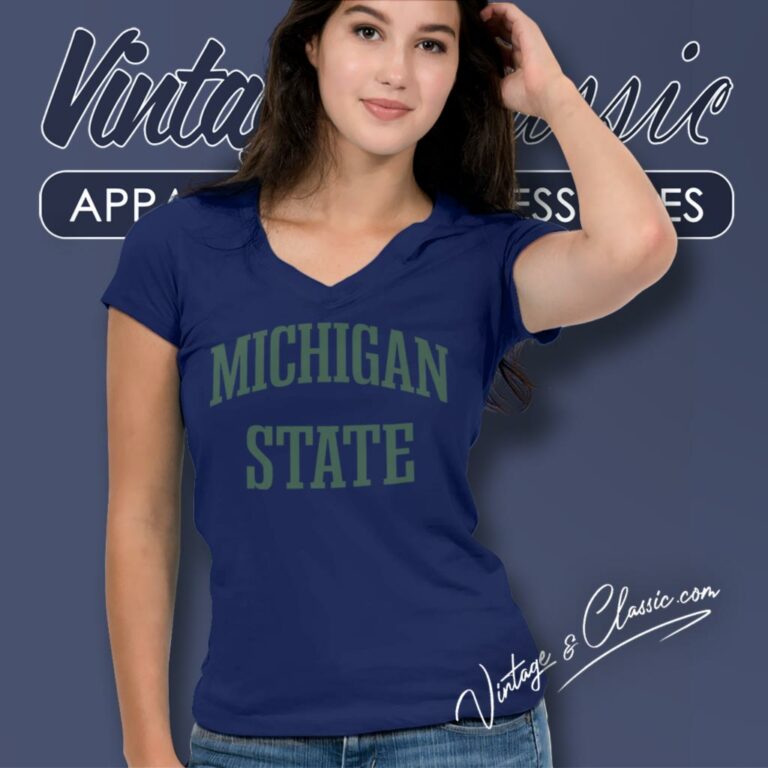 Vintage Michigan State University V Neck TShirt Vintage Michigan State University V Neck TShirt
