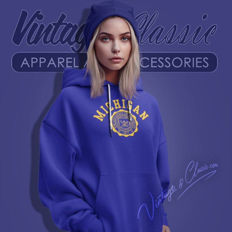 Vintage Michigan University Logo Hoodie Vintage Michigan University Logo Hoodie