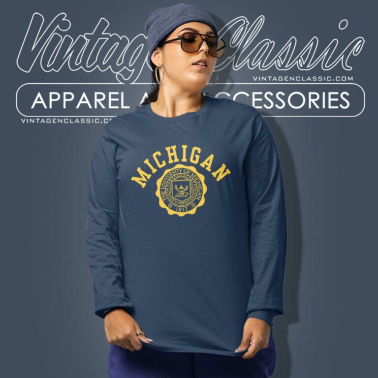 Vintage Michigan University Logo Long Sleeve Tee Vintage Michigan University Logo Long Sleeve Tee
