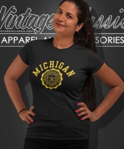 Vintage Michigan University Logo Women T Shirt