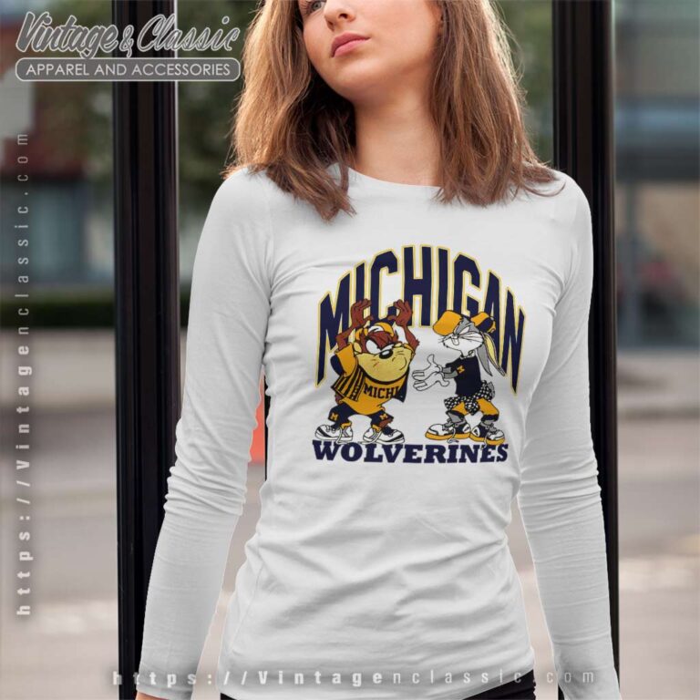 Vintage Michigan Wolverines Looney Tunes Long Sleeve Tee Vintage Michigan Wolverines Looney Tunes Long Sleeve Tee