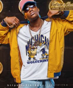 Vintage Michigan Wolverines Looney Tunes Shirt 4 Vintage Michigan Wolverines Looney Tunes V Neck TShirt