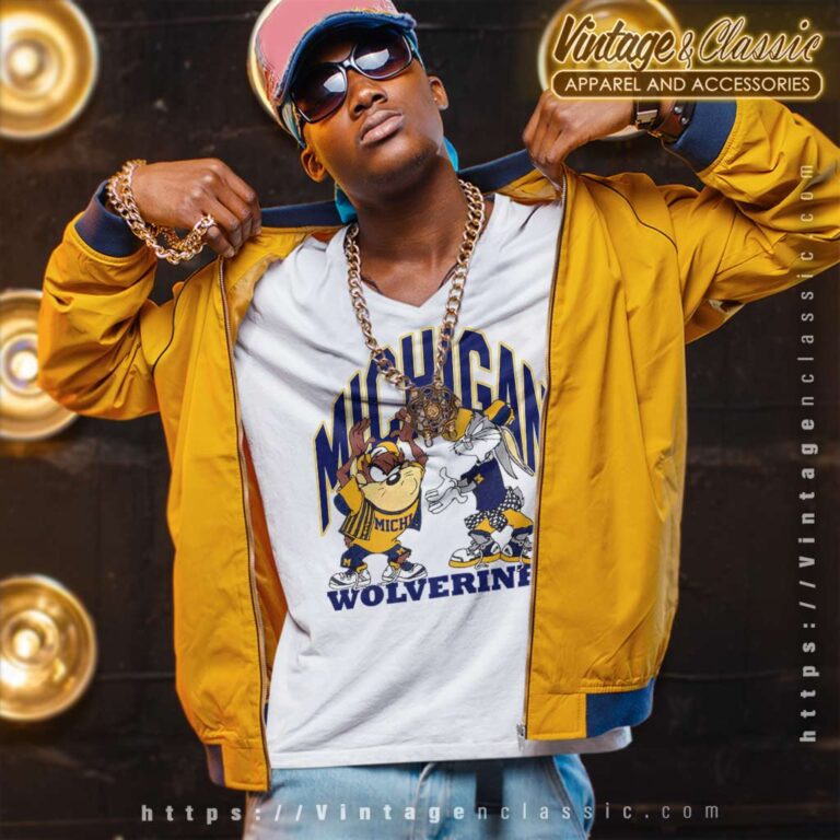 Vintage Michigan Wolverines Looney Tunes V Neck TShirt Vintage Michigan Wolverines Looney Tunes V Neck TShirt