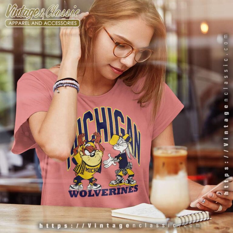 Vintage Michigan Wolverines Looney Tunes Women TShirt Vintage Michigan Wolverines Looney Tunes Women TShirt