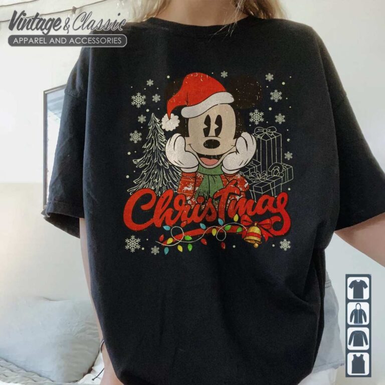 Vintage Mickey Mouse Christmas black T shirt Vintage Mickey Mouse Christmas black T shirt