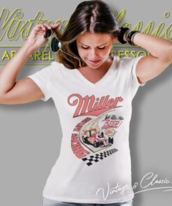Vintage Miller High Life Racing Beer V Neck TShirt