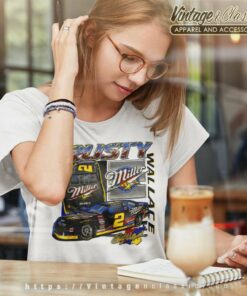 Vintage Nascar 2 Rusty Wallace Miller Women TShirt