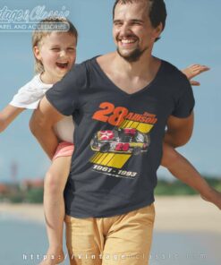 Vintage Nascar 28 Davey Alison Racing V Neck TShirt